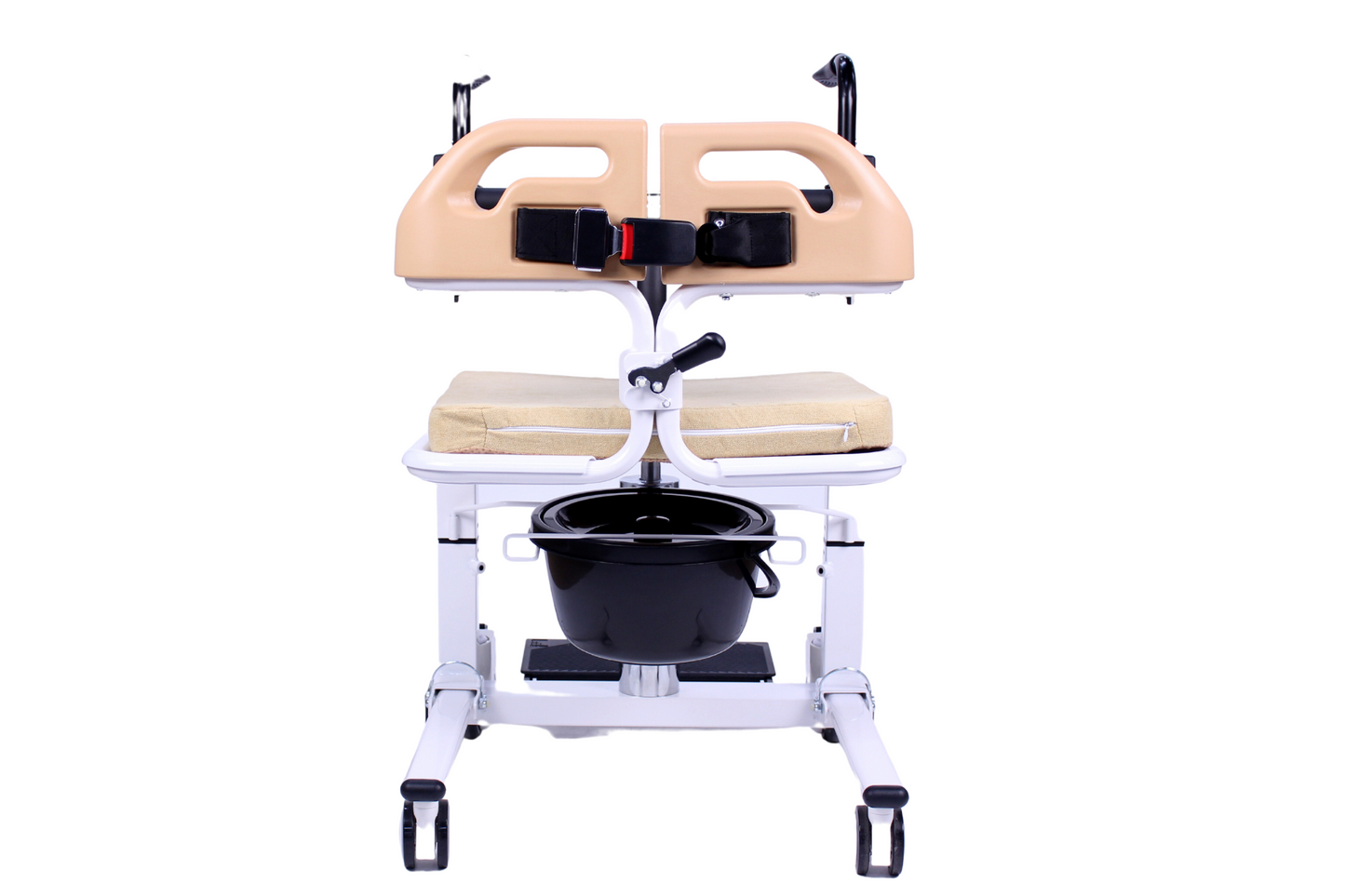 Commode transport chair, hydraulic lift wheelchair to transfer patient