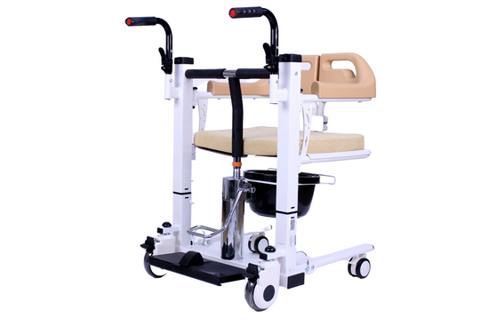 Commode transport chair, hydraulic lift wheelchair to transfer patient