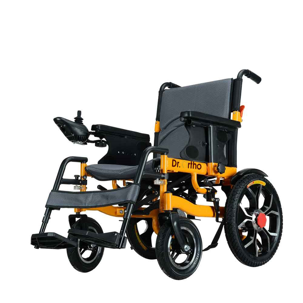 Dr.Ortho DR-N40-A Heavy Duty Electric Wheelchair, Foldable and Lightweight with 360° Joystick, Weight Capacity 120kg